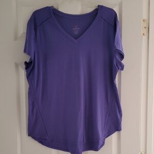 Tangerine Women's Short Sleeve V-Neck Top - Purple